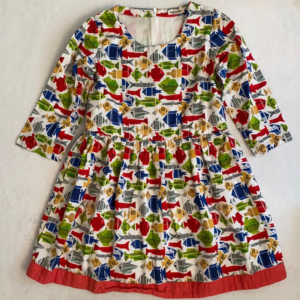 Austin Reed London | Cotton Geometric Fish Dress Art to Wear Made in India